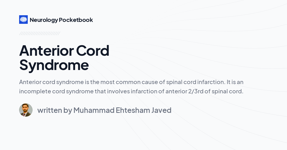 anterior cord syndrome