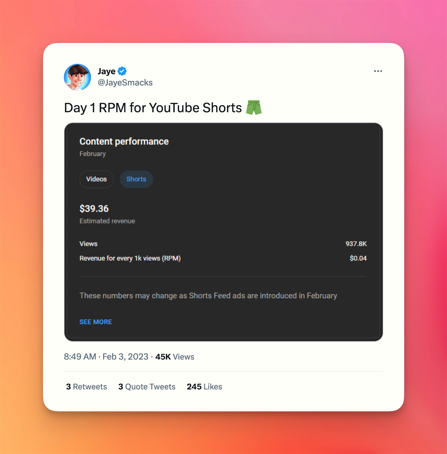 7 rs Explain What They've Earned From Shorts Monetization
