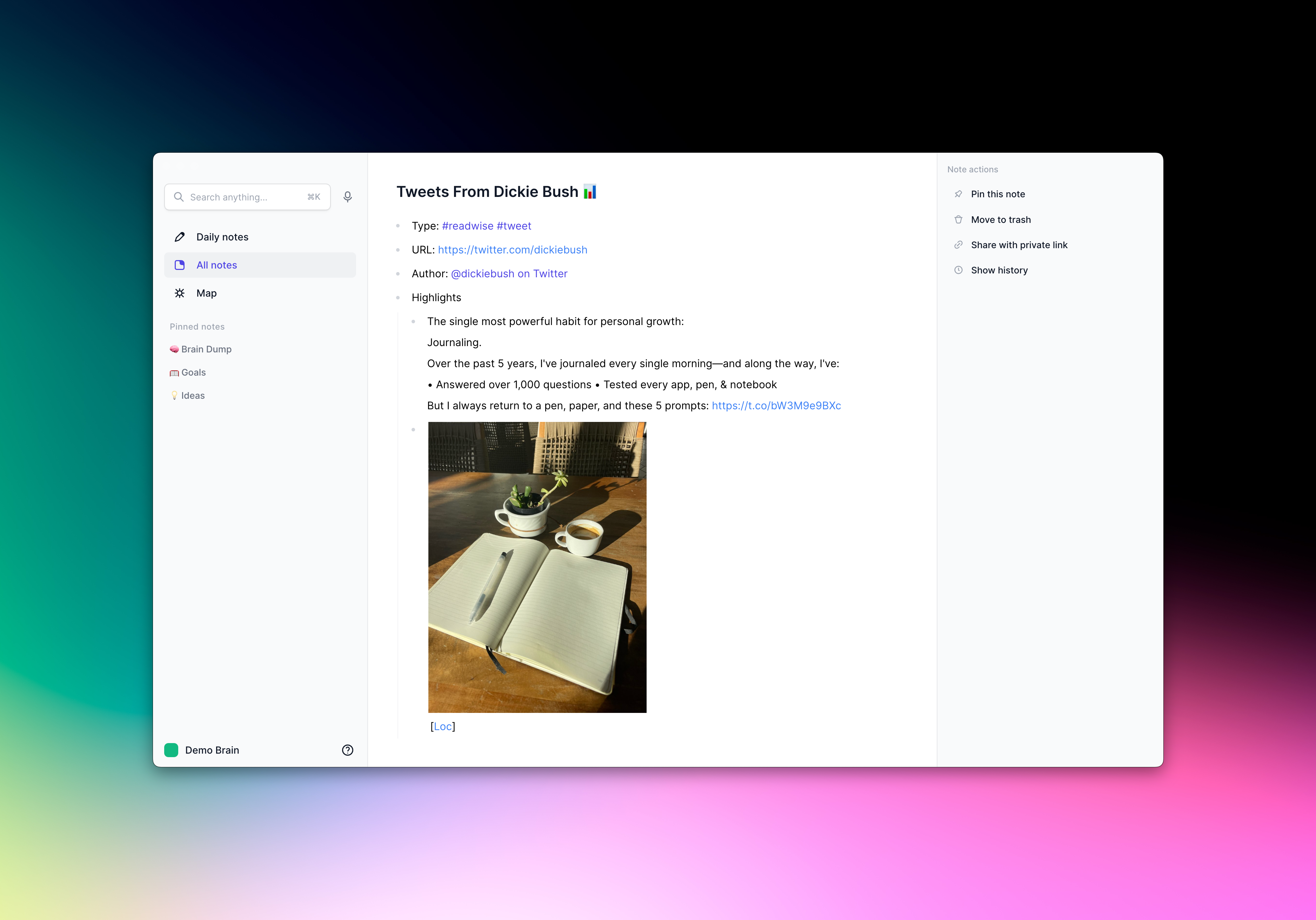 Reflect integration with Readwise