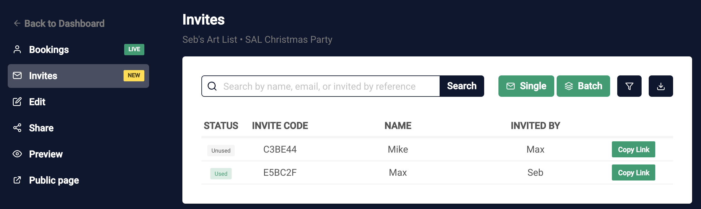 Introducing invite links