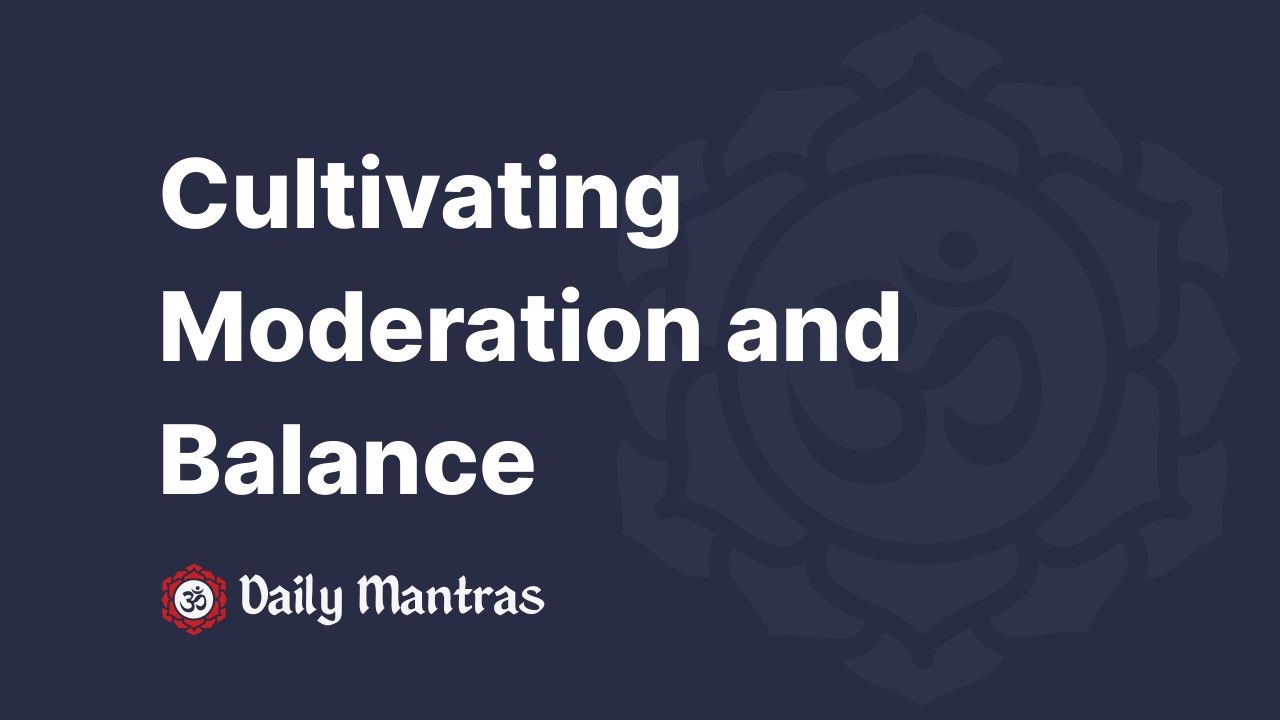 Commoderate Cultivating Moderation and Balance