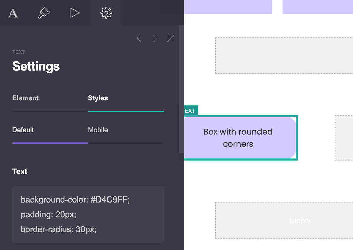 Create rounded corner boxes in Carrd