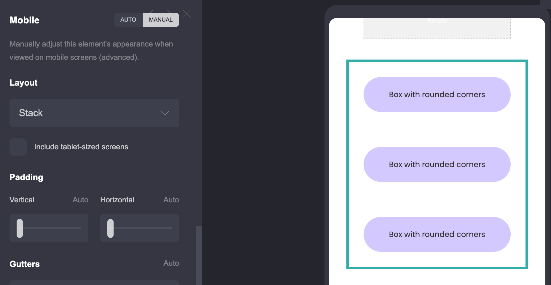 Create rounded corner boxes in Carrd