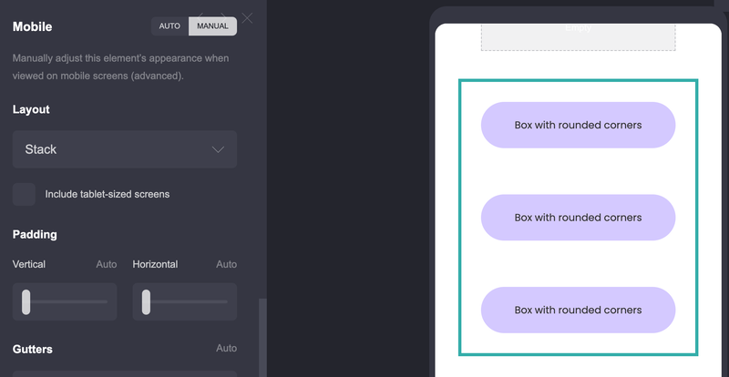 Create rounded corner boxes in Carrd