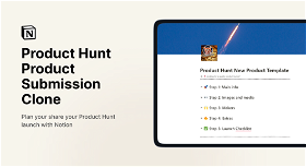 Product Hunt Product Submission Clone in Notion