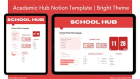 Colourful & Pastel Academic Hub Notion Template With Easy Navigation (2 Themes)