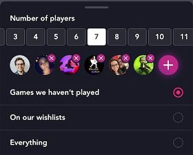 Filter on number of players