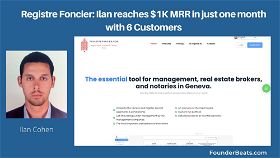 Registre Foncier: Ilan reaches $1K MRR in just one month with 6 Customers