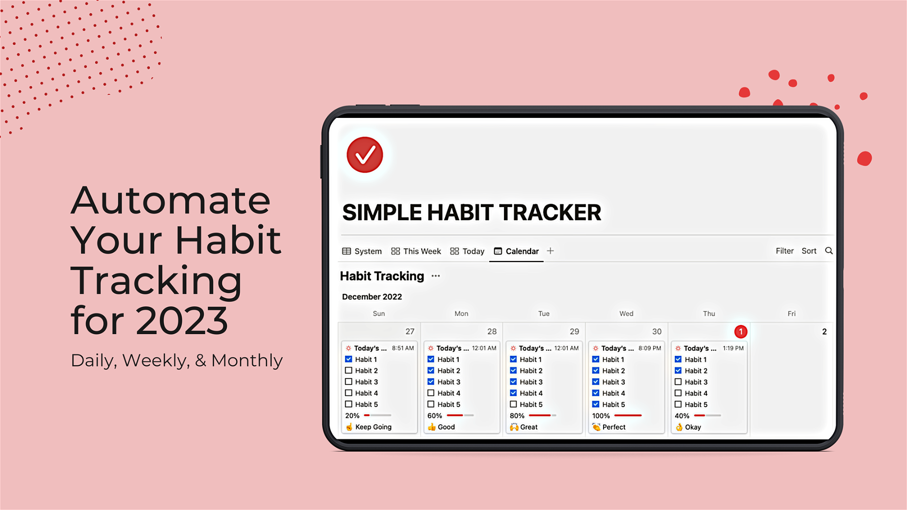 Automated Simple Notion Habit Tracker