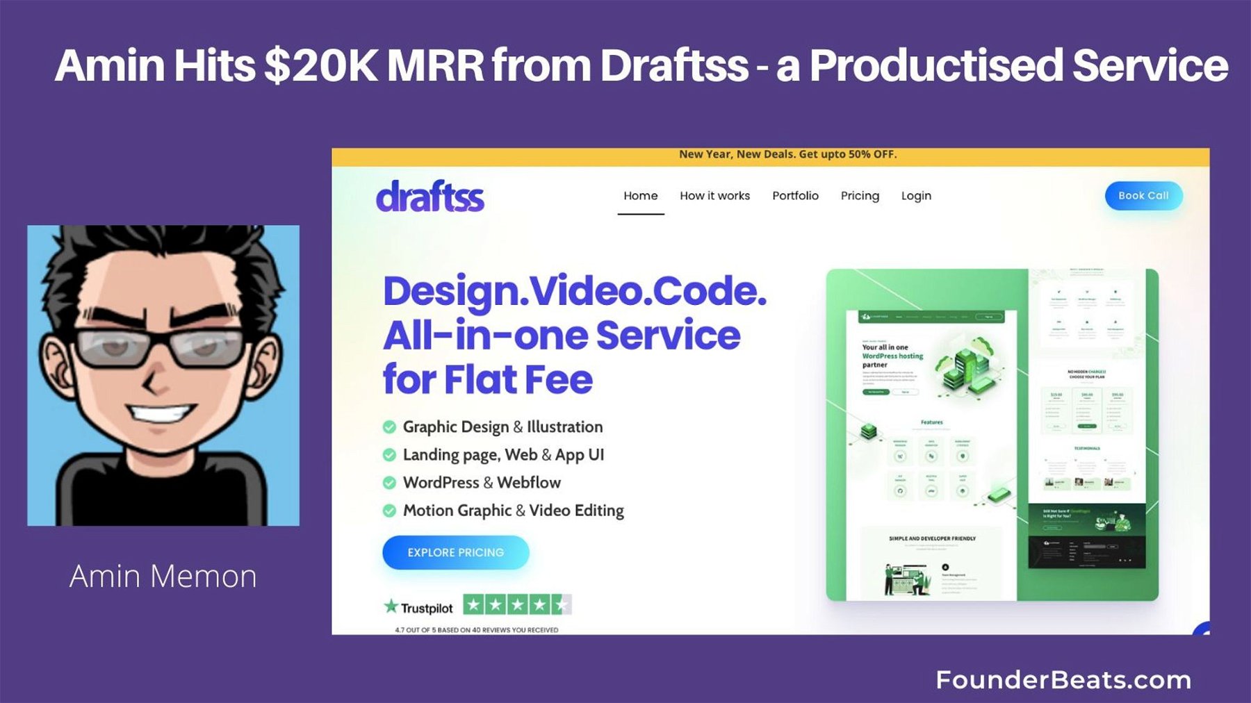 Amin Hits $20K MRR from Draftss - a Productised Service
