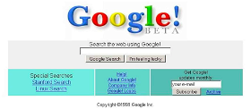 Early version of Google Search (1998)