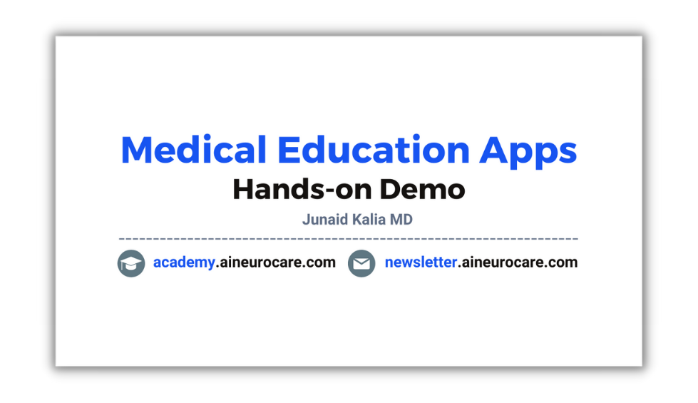 Medical Education Apps: Hands-on Demo 