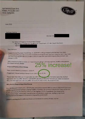 Why are my health insurance premiums increasing by 25%?