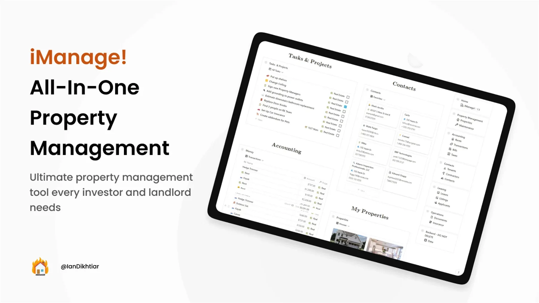🏡 iManage! - All-in-One Property Management Tool + 📦 Bundle