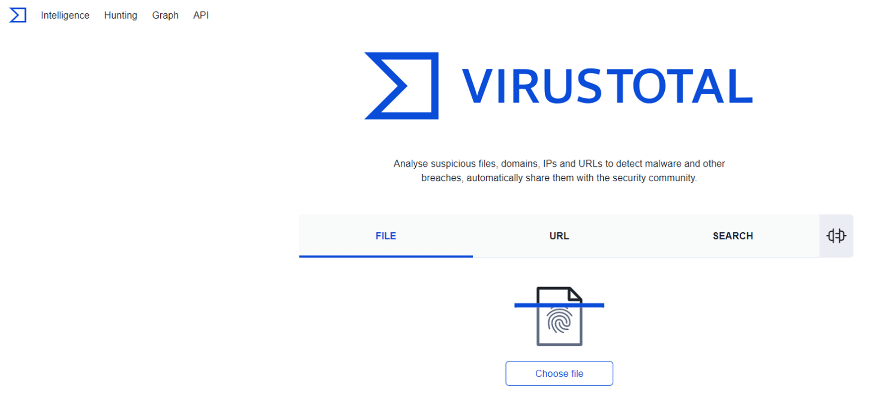 Virustotal Home Page