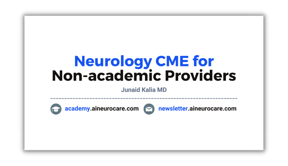 Neurology CME for non-academic Providers