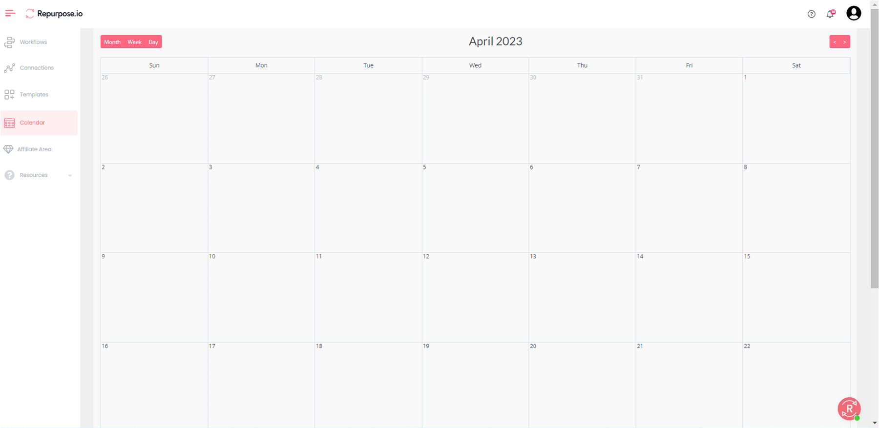 You can distribute your content in multiple channels with RePurpose’s Calendar feature.