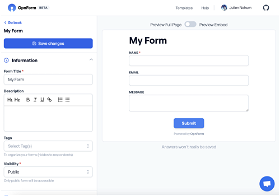 OpnForm’s form builder interface