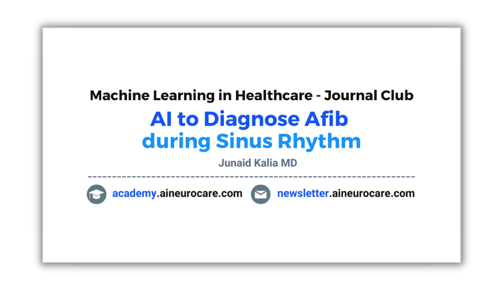 Artificial Intelligence to Diagnose Afib during Sinus Rhythm