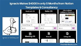 Ignacio Makes $4000 in only 5 Months from Notion Templates & Consultancy