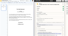 A contractor agreement template in Google Slides, matched with a Zap to fill it out automatically