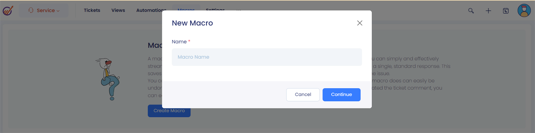 You can create a new macro with EngageBay Call Center CRM.