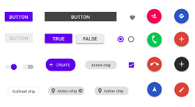 Different buttons/icons