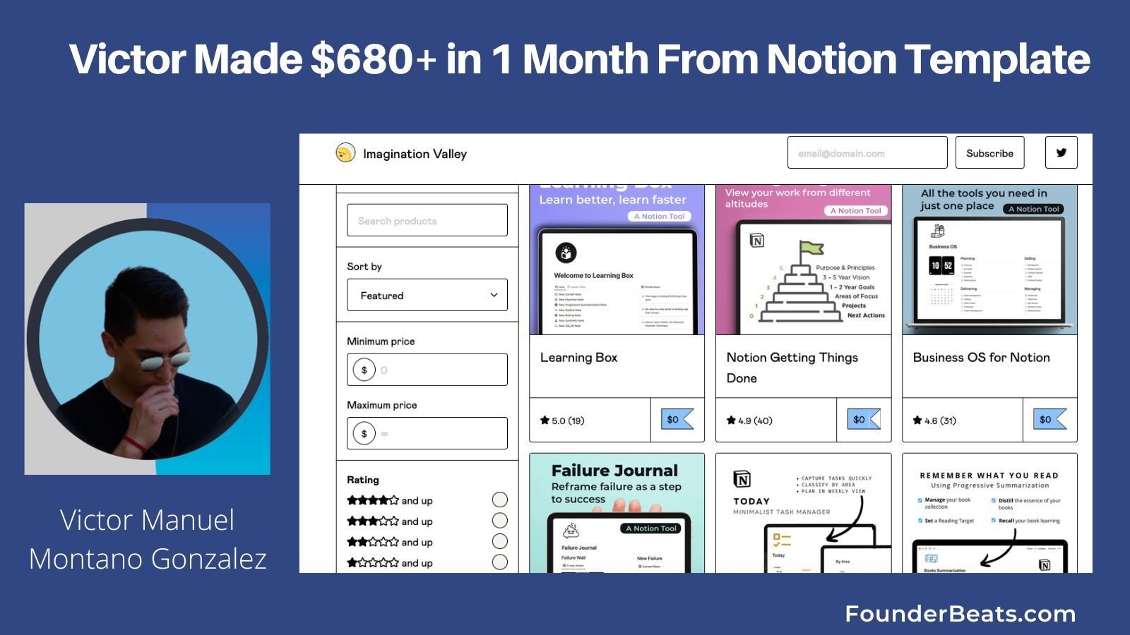 Victor Made $680+ in One Month From Notion Template