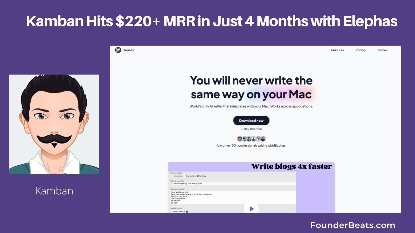 Kamban Hits $220+ MRR in Just 4 Months with Elephas 
