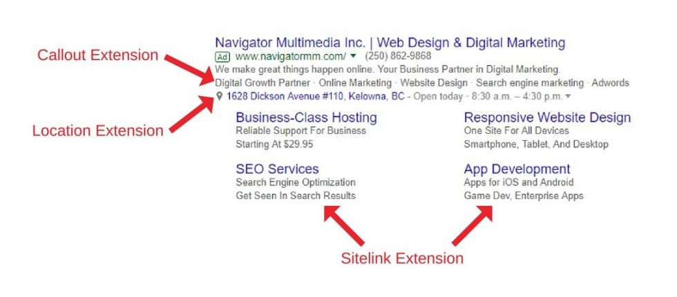 Add extensions to optimize your Google Ads.