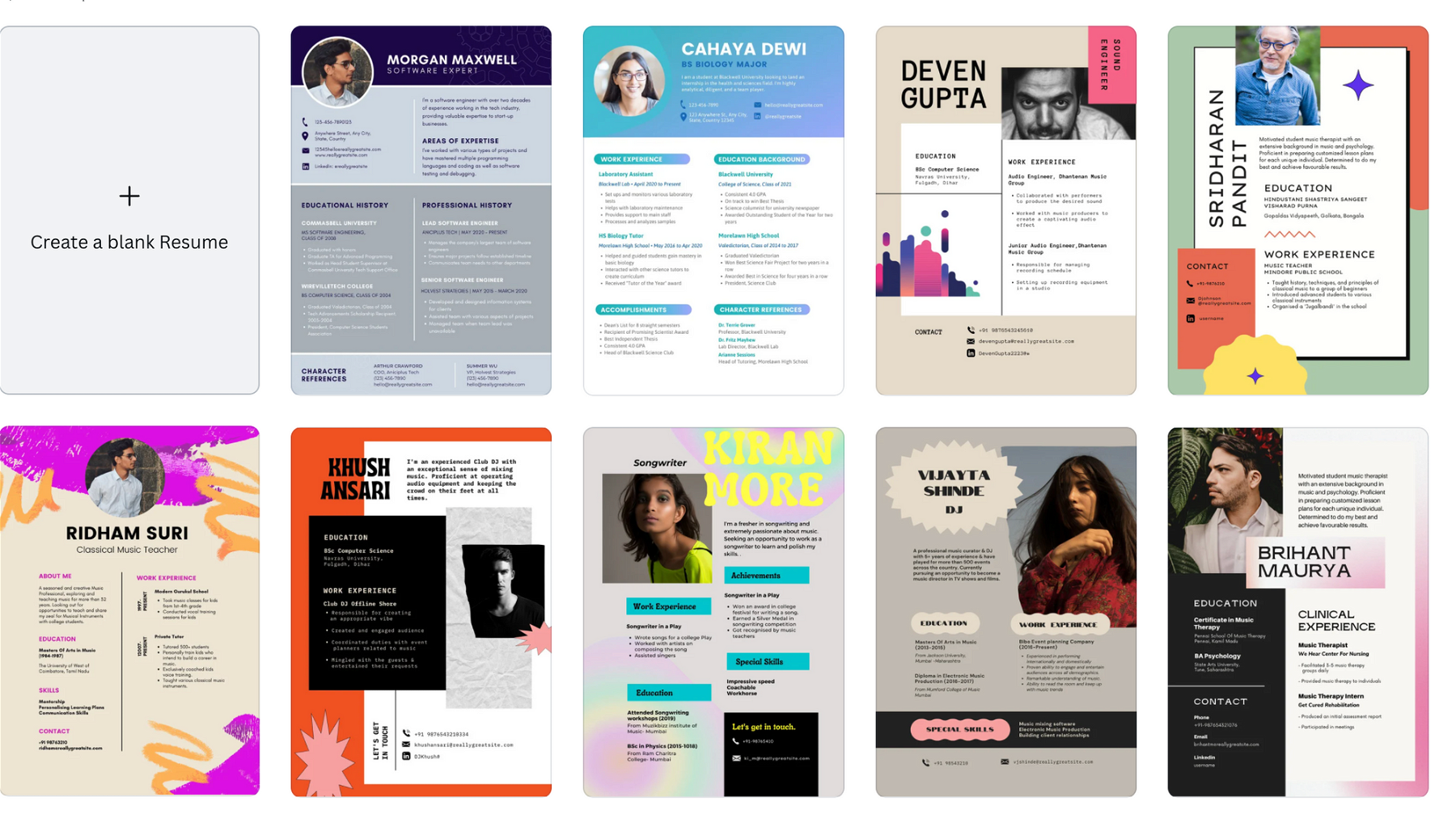 These templates have a good amalgamation of good design, fonts, and creative ideas. These resumes are easily editable as well. https://www.canva.com/resumes/templates/