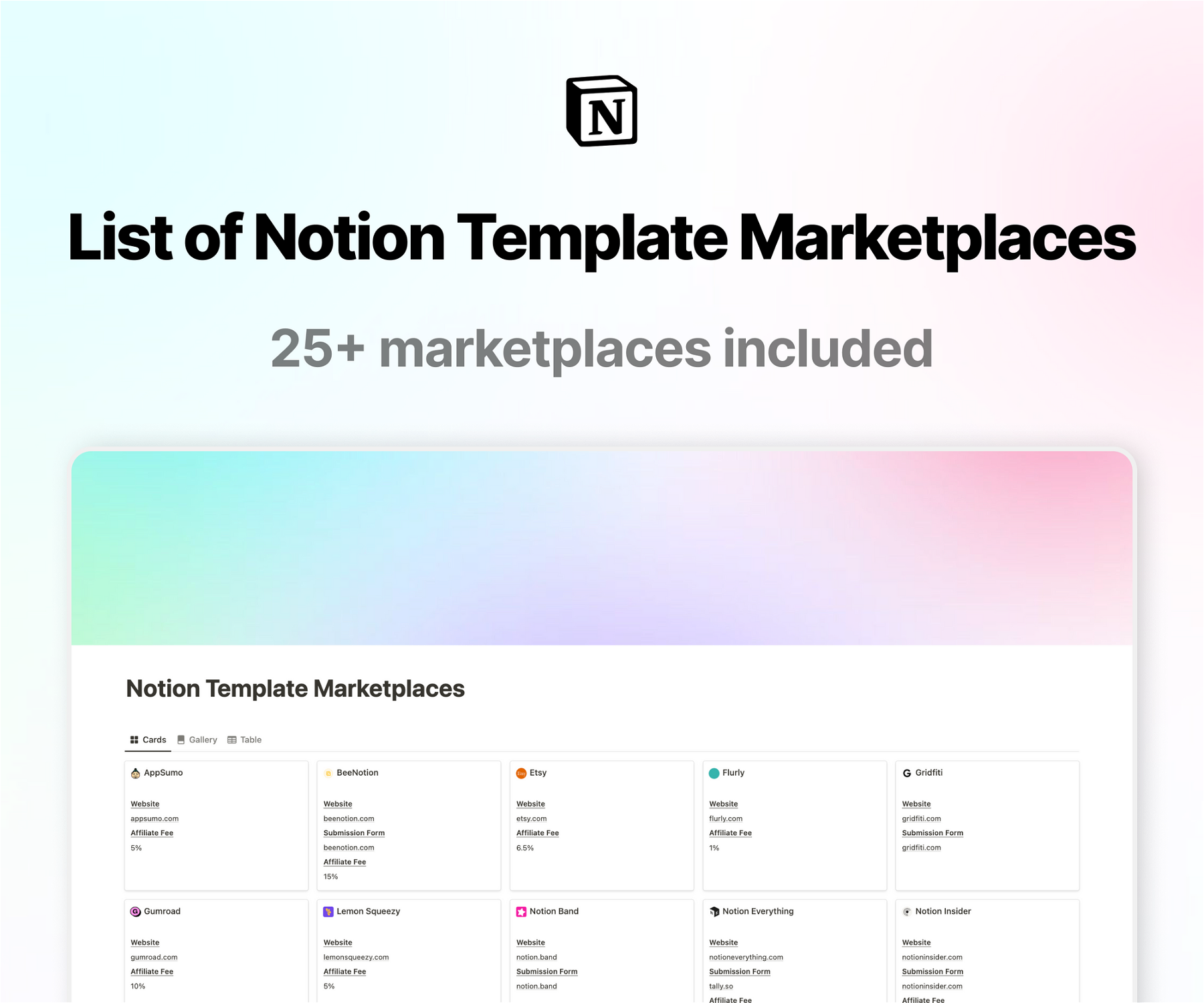 25+ Notion Template Marketplaces