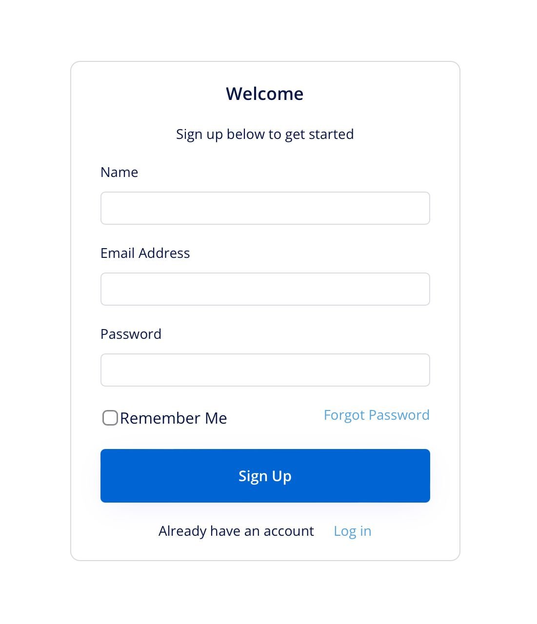 Screenshot of a User login form created in Bubble
