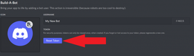 Click the Reset Token button to copy a new Bot Token
