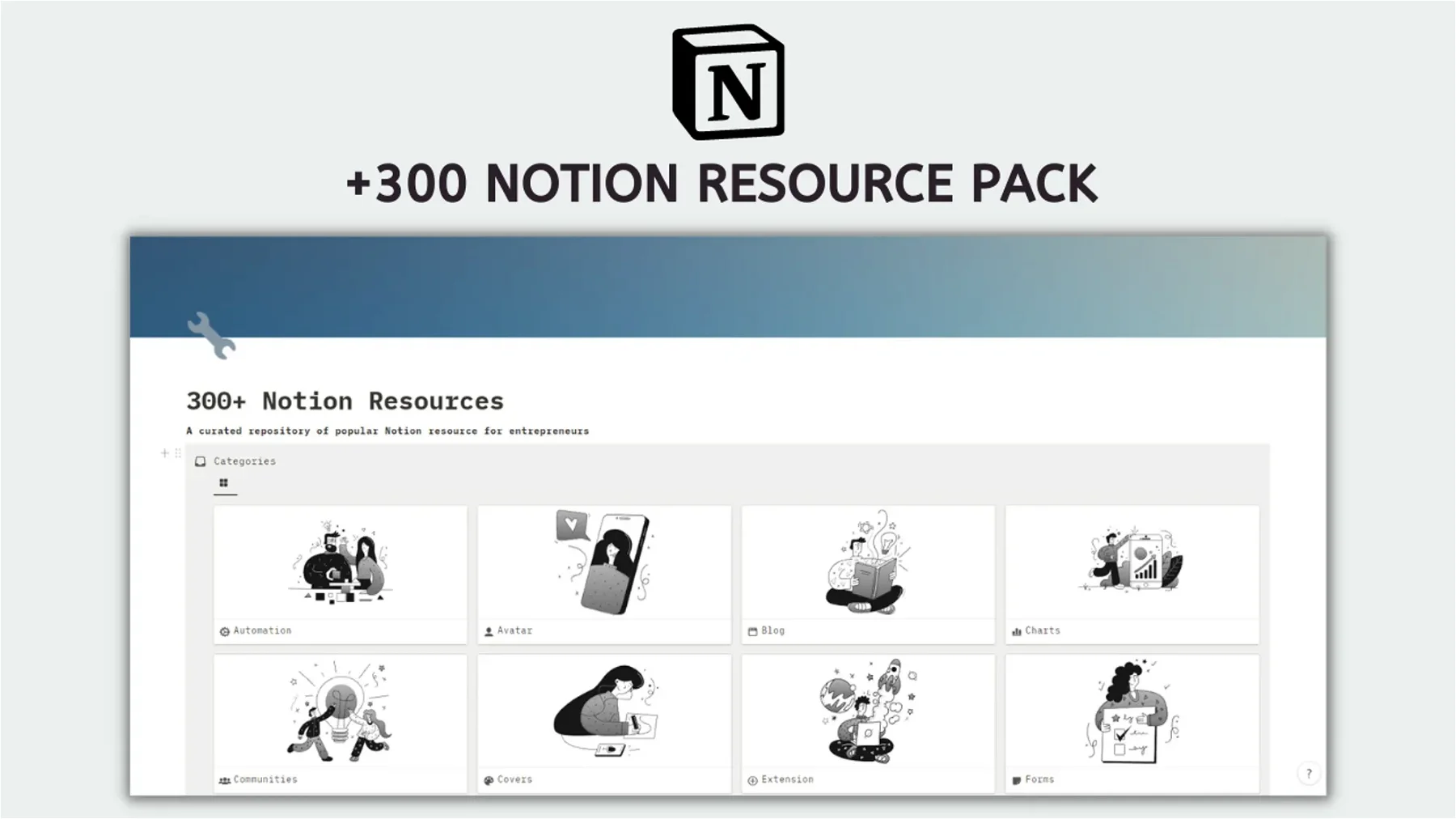 300+ Notion Resource Pack