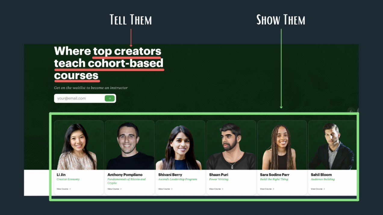 How your creative in the above the fold hero section shows them what your SaaS product does