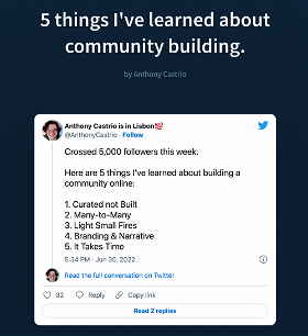 https://www.indiehackers.com/post/5-things-ive-learned-about-community-building-c106c08a6d?commentId=-N9v1ZVRceNAoTa15pUZ