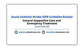 General Supportive Care and Emergency Treatment of Stroke