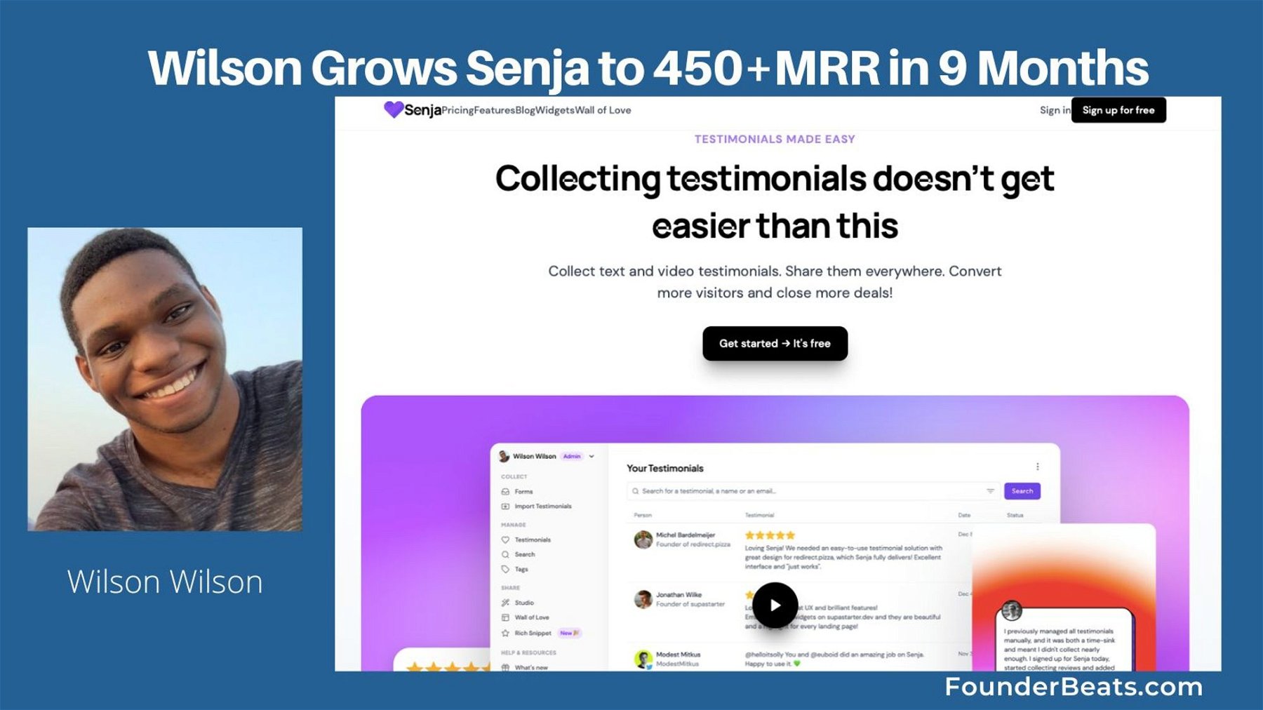 Wilson Grows Senja to 450+MRR in 9 Months