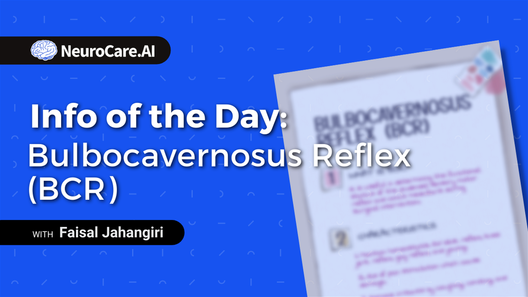 Info of the Day: "Bulbocavernosus Reflex (BCR)"