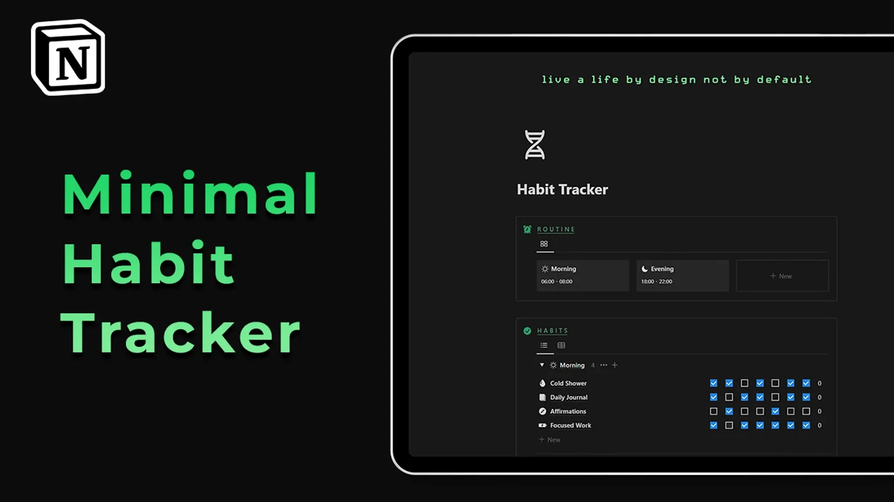 Minimalist Notion Habit Tracker