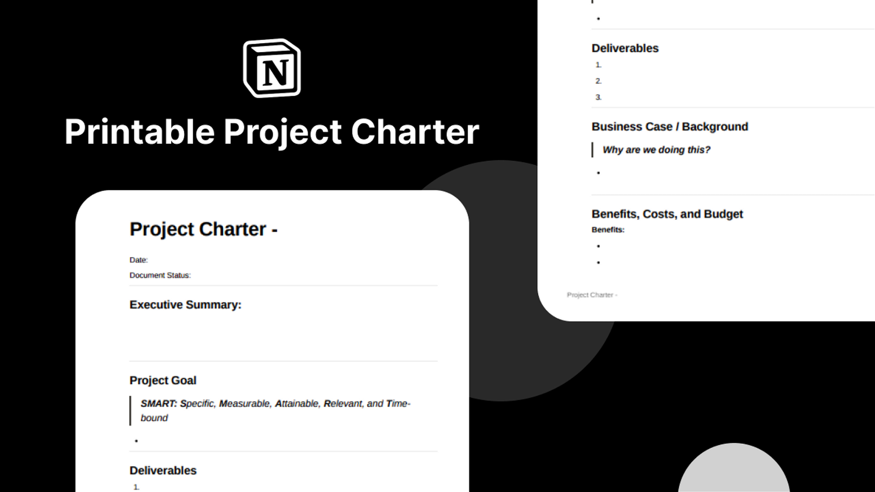 Printable & Digital Project Charter
