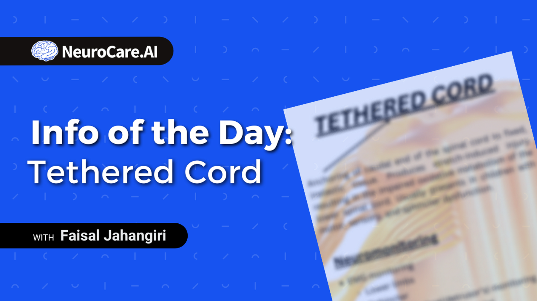 Info of the Day: "Tethered Cord"