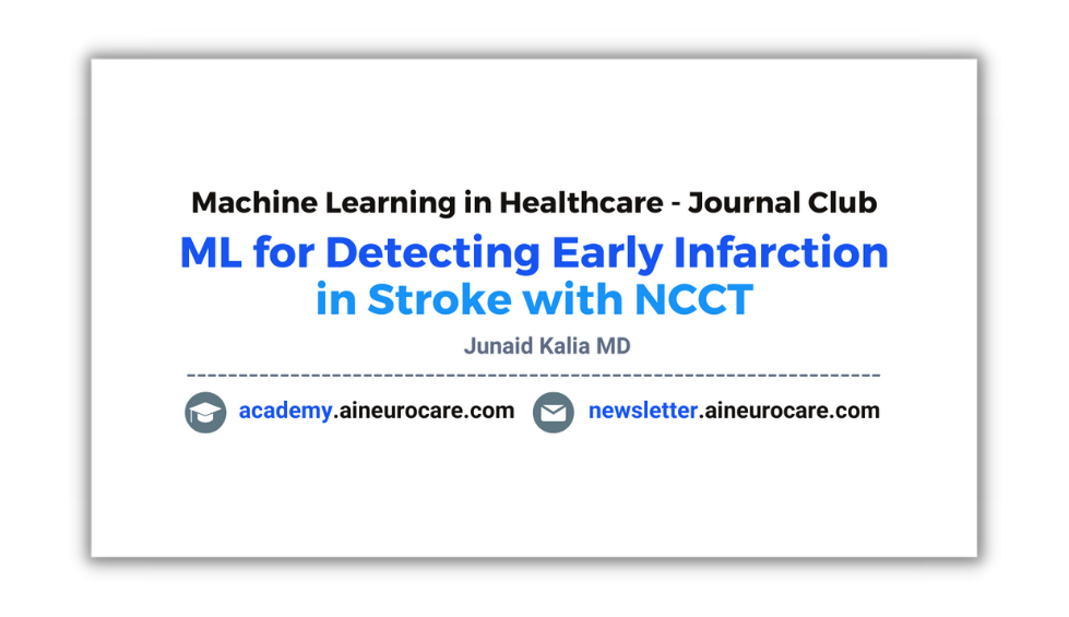 Machine Learning for Detecting Early Infarction in Stroke with NCCT