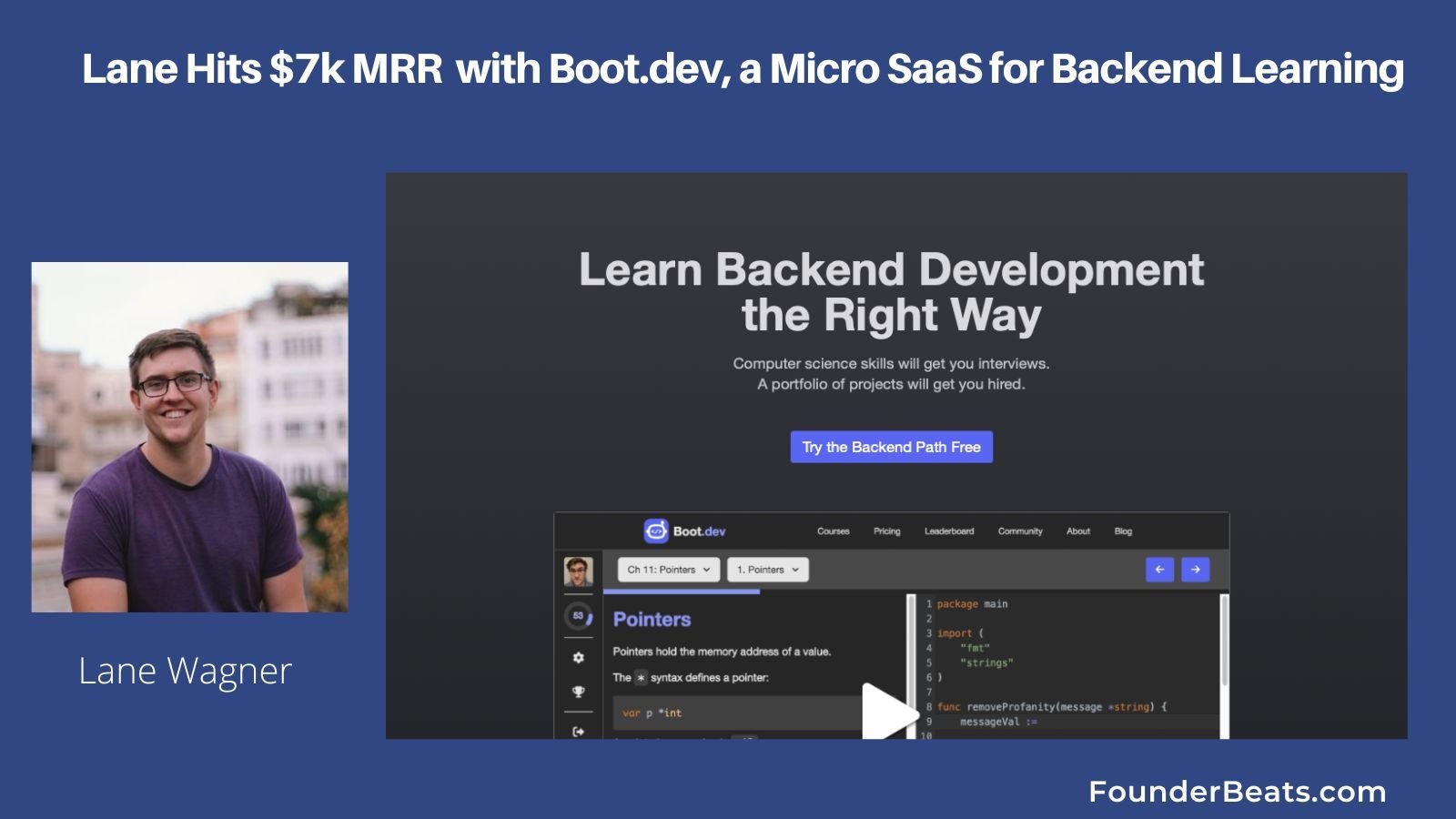 Lane Hits $7K MRR with Boot.dev - a Micro SaaS for Backend Learning