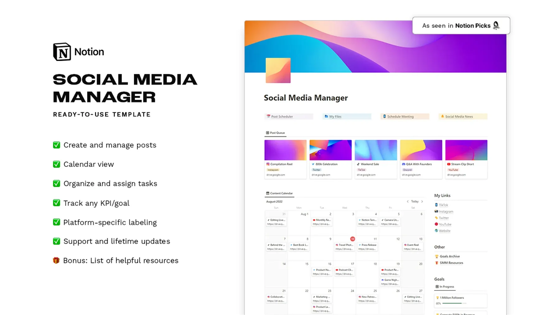 Social Media Manager (Notion Template)