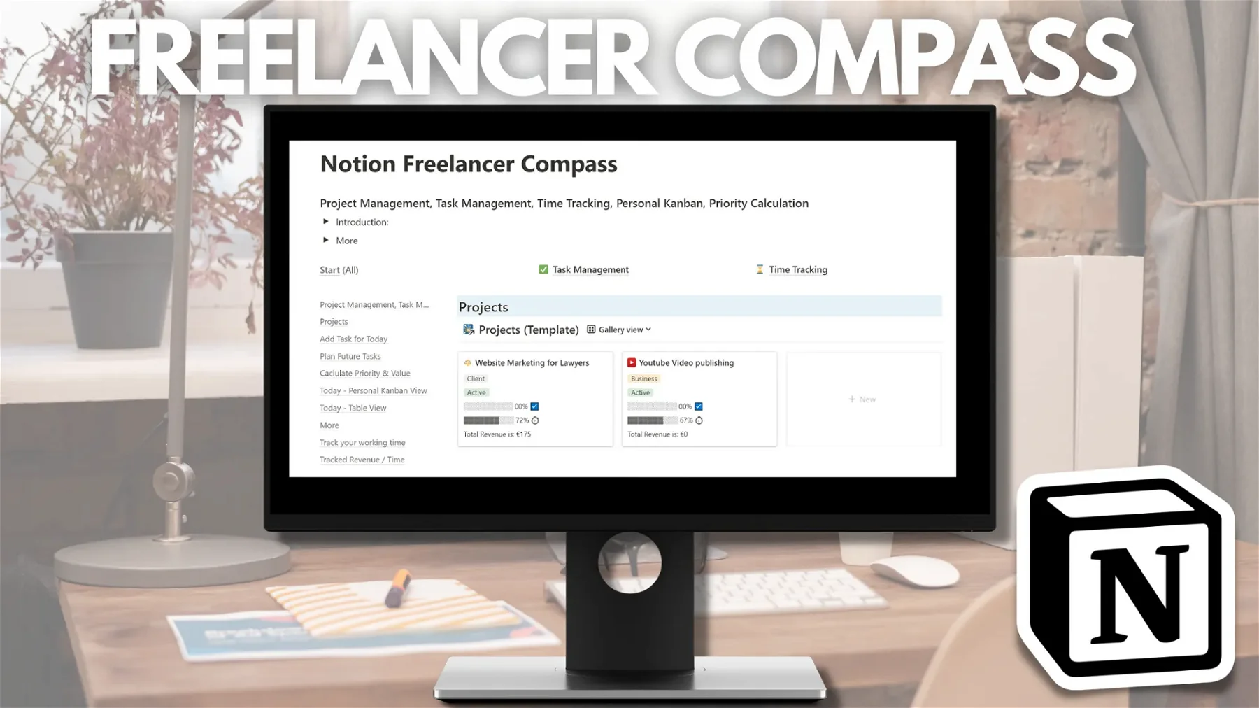 FREELANCER OS COMPASS - Project Management Template for Notion