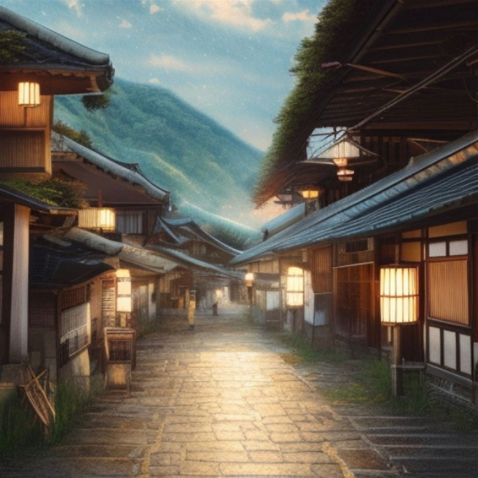 AI Prompt: a quiet village in the countryside of Japan