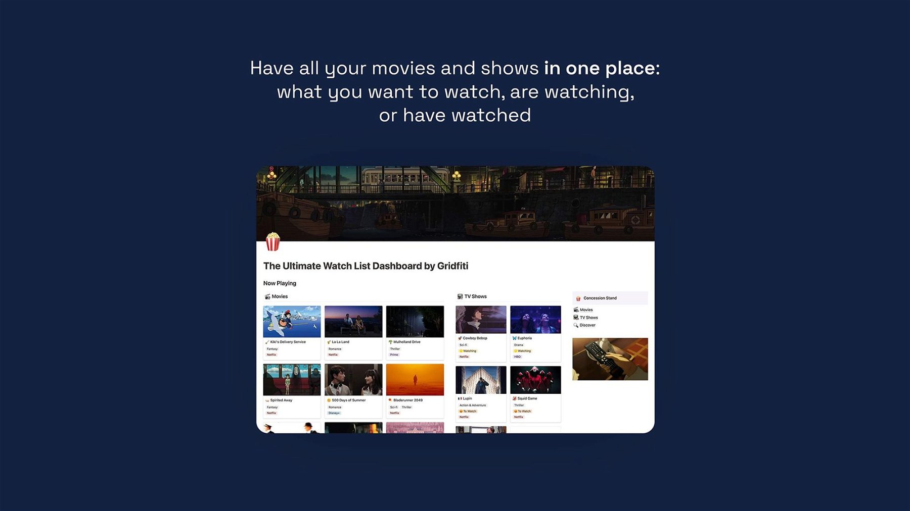 The Ultimate Watch List Dashboard for Notion (Movies & TV Shows)