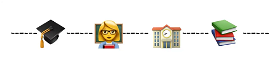Emojis related to education.